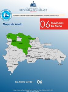 Emiten alerta verde para seis provincias