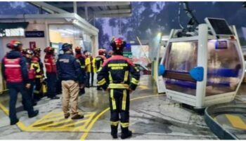 12 personas quedan atrapados en un teleférico en Ecuador