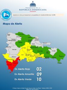 COE: Alerta roja para Barahona y Pedernales; huracán Beryl es categoría 5