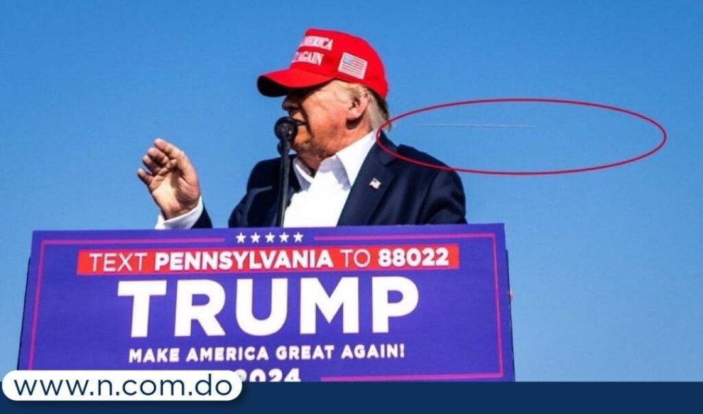 La impactante foto que muestra la bala en el momento que atraviesa la oreja de Donald Trump