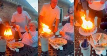 Festejaban el cumpleaños de la abuela y la torta se prendió en candela