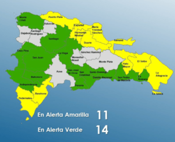 Elevan a 11 las provincias en alerta amarilla y 14 en verde