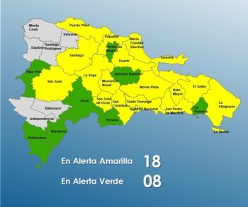 Mantienen 25 provincias y el DN bajo alertas ante posibles inundaciones por lluvias