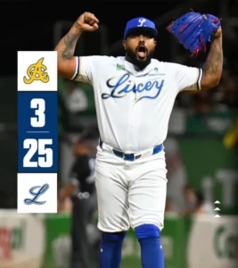 Licey prácticamente jugó solo tras derrotar a las Águilas 25-3