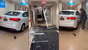 Mujer estrella su auto dentro de un hospital de Nueva Jersey