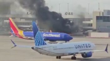 Avión de American Airlines se incendia en aeropuerto de Denver