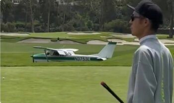 Avioneta aterriza de emergencia en campo de golf