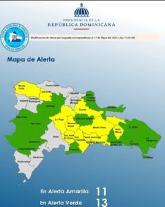 Hay 24 provincias en alerta por lluvias