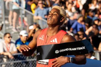 Alexander Ogando se proclama ganador en los 200 metros del Grand Slam Track