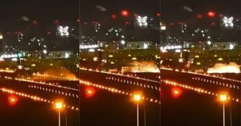 Avión golpea la pista en medio de ráfagas por tifón