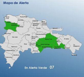 Colocan siete provincias a alerta verde por lluvias