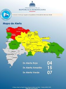 COE aumenta a 26 las provincias en alerta; cuatro en rojo